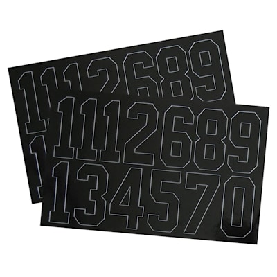 A&R Number Decal Pack (A&R Hockey Helmet Numbers - 2 Inch)