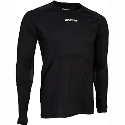 Black (CCM Long Sleeve Compression Shirt w/ Grip - Youth)