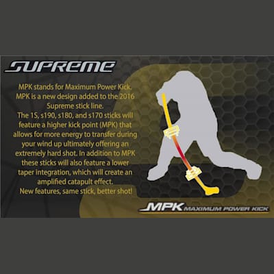 Maximum Power Kick (Bauer Supreme S190 Grip Composite Hockey Stick - 2016 - Senior)
