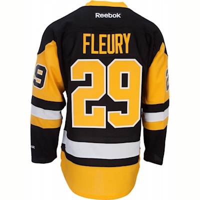 Men's Pittsburgh Penguins Marc-Andre Fleury Reebok Authentic Third Jersey -  Black/Gold
