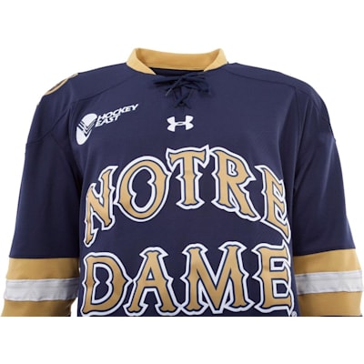 Under Armour Men's Notre Dame Fighting Irish Navy Hockey Premier Replica Jersey, Large, Blue