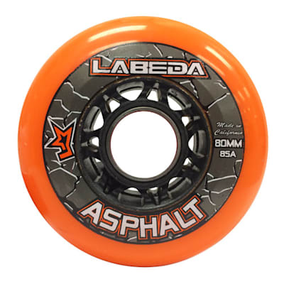 Labeda Asphalt Inline Roller Hockey Wheels 68mm Orange 85A 4-Pack Bones Reds