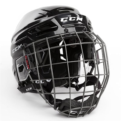 Black (CCM Tacks 310 Hockey Helmet Combo)