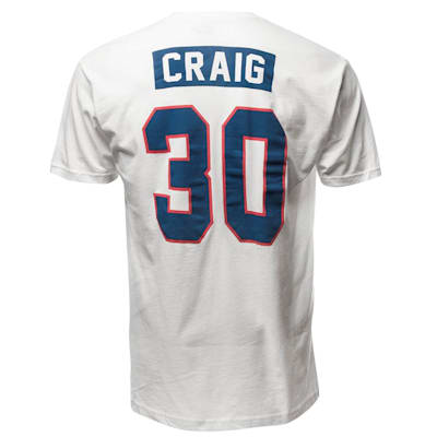 Back (Streaker Sports 1980 Jim Craig Miracle USA Hockey Jersey Tee - Adult)