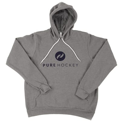 Navy Logo (Pure Hockey Pure Hockey Classic Hoodie - Heather Grey - Adult)