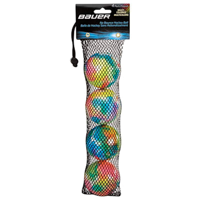  (Bauer Multi-Colored Hockey Balls - 4 Pack)