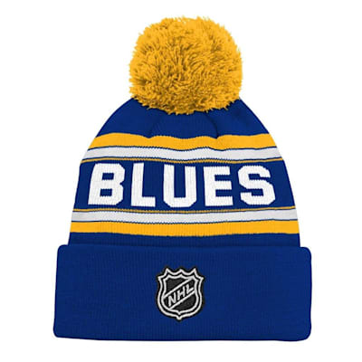 Back (Outerstuff Jacquard Cuff Pom Knit Hat - St. Louis Blues - Youth)