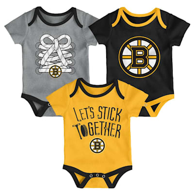 Outerstuff Boston Bruins Five on Three Baby Onesie 3 Pack Infant