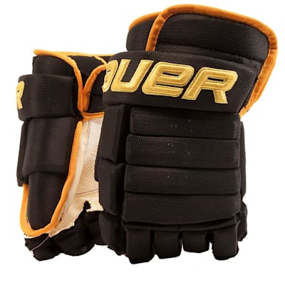 Black/Gold (Bauer 4-Roll Team Pro Hockey Gloves - Senior)