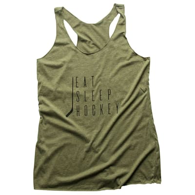 Front (Pure Hockey Pure Hockey Eat.Sleep.Hockey Tank - Army - Womens)