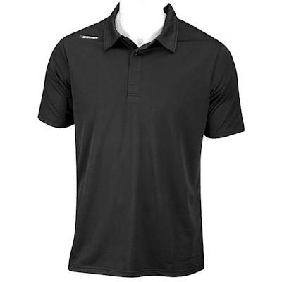 Black (Bauer Short Sleeve Sport Polo - Black - Adult)