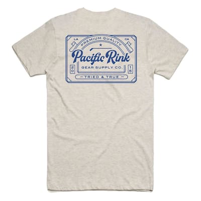 *Back Graphic Shown in Oatmeal* (Pacific Rink Tried and True Tee Shirt - Black - Adult)