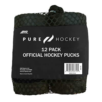  (Black Ice Hockey Pucks Mesh Bag 12 Pack)