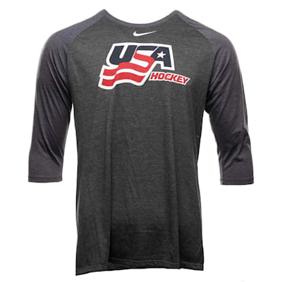 Nike USA Hockey 3 4 Men s Raglan Tee Shirt Adult Pure Hockey