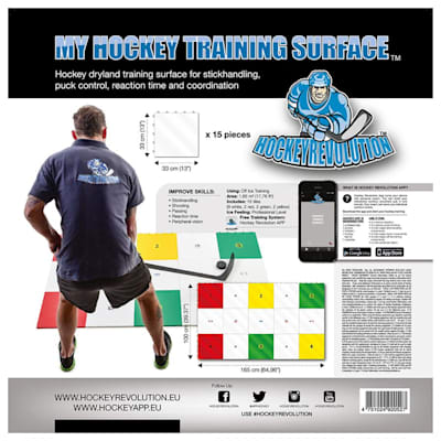 ACE HOCKEY Hockey Tiles - 20 Sqft Off-Ice Training For Stickhandling & Shooting - 9-Pack Durable Interlocking HDPE Dryland Hockey Practice Surface For At-Home, Backyard, Garage, Synthetic Ice Mat