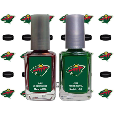  (NHL Nail Polish 2 Pack With Decals - Minnesota Wild)