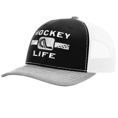  (Aufeis Hockey Life Curved Grey Bill Meshback Hat - Adult)