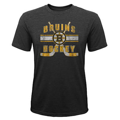  (Outerstuff Super Stripe Short Sleeve Tri Blend Tee Shirt - Boston Bruins - Youth)