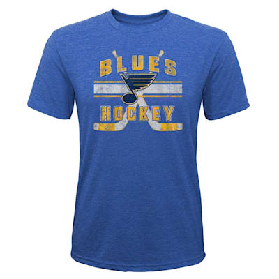 (Outerstuff Super Stripe Short Sleeve Tri Blend Tee Shirt – St. Louis Blues - Youth)