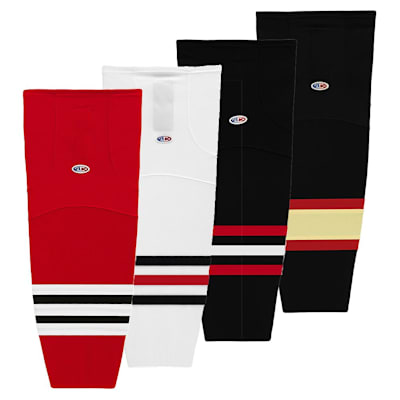  (Athletic Knit HS2100 Gamewear Hockey Socks - Chicago Blackhawks - Intermediate)