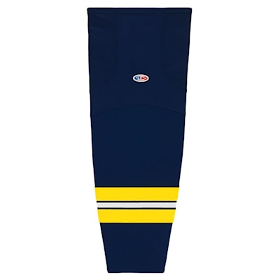  (Athletic Knit HS2100 Gamewear Hockey Socks - University of Michigan - Junior)