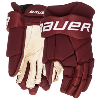 Maroon hockey gloves