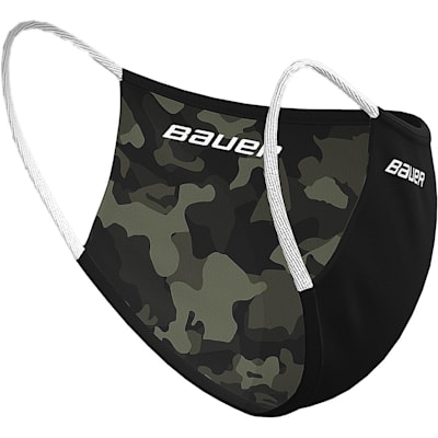  (Bauer Reversible Fabric Face Mask - Black/Camo)