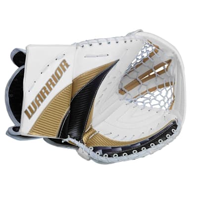 Front - White/Gold/Black (Warrior Swagger Goalie Catch Glove - Junior)