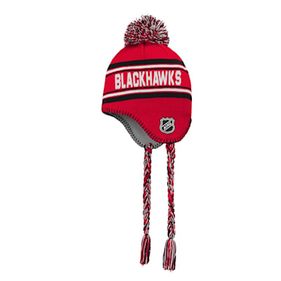  (Outerstuff Jacquard Tassel Knit With Pom - Chicago Blackhawks - Youth)