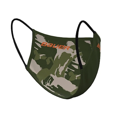  (Bauer Reversible Fabric Face Mask - Green/Camo)