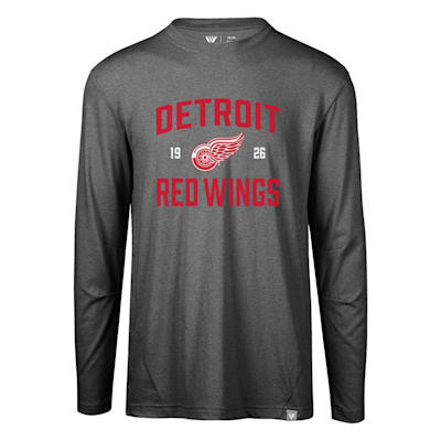 Detroit Red Wings Fanatics Branded Stacked Long Sleeve Hoodie T-Shirt -  Heather Charcoal