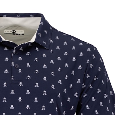  (Pure Hockey Helmet & Sticks Golf Polo - Navy - Adult)
