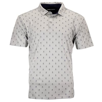  (Pure Hockey Helmet & Sticks Golf Polo - Grey - Adult)