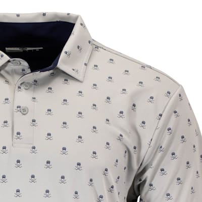 (Pure Hockey Helmet & Sticks Golf Polo - Grey - Adult)