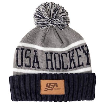  (USA Hockey Pom Knit Hat - Adult)