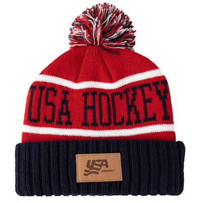  (USA Hockey Pom Knit Hat - Adult)