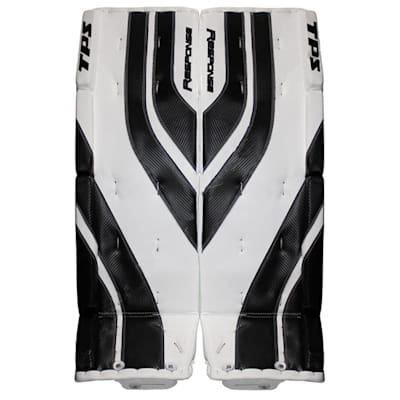 Front - Black/White (TPS Response R10 Pro Goalie Leg Pads - Senior)
