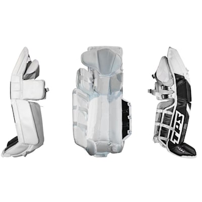 Leg Channel & Side Views - Black/White (TPS Response R10 Pro Goalie Leg Pads - Senior)