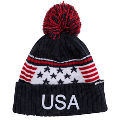  (Bauer New Era USA Pom Knit Winter Hat - Youth)
