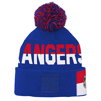  (Outerstuff Face-Off Jacquard Knit Hat - New York Rangers - Youth)