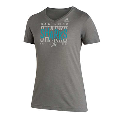  (Adidas Authentic Blended Short Sleeve Tee - San Jose Sharks - Womens)
