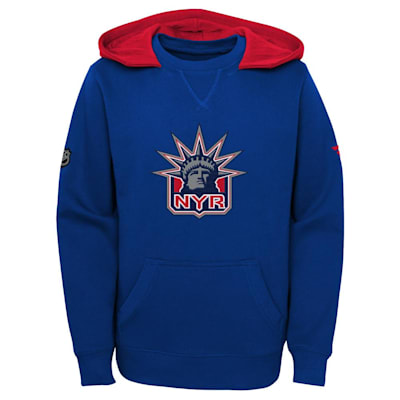  (Outerstuff Reverse Retro Pullover Fleece Hoodie - New York Rangers - Youth)