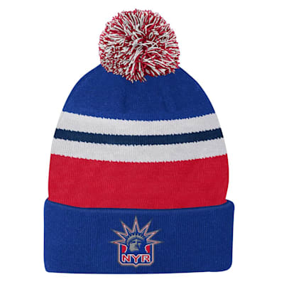  (Outerstuff Reverse Retro Pom Knit Hat - NY Rangers - Youth)