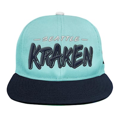  (Outerstuff Reverse Retro Script Flatbrim Hat - Seattle Kraken - Youth)