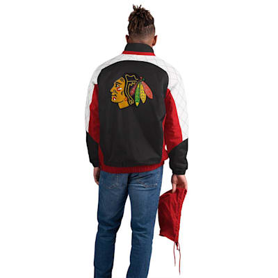  (G-III Sports Body Check Starter Jacket  - Chicago Blackhawks - Adult)