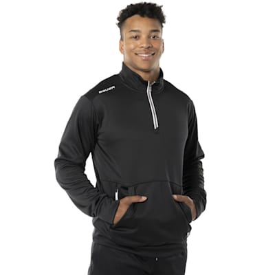  (Bauer Team Fleece 1/2 Zip - Black - Adult)