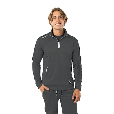  (Bauer Team Fleece 1/2 Zip - Grey - Adult)