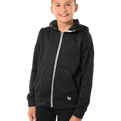  (Bauer Team Fleece Full Zip Hoodie - Black - Youth)