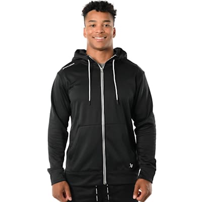  (Bauer Team Fleece Full Zip Hoodie - Black - Adult)