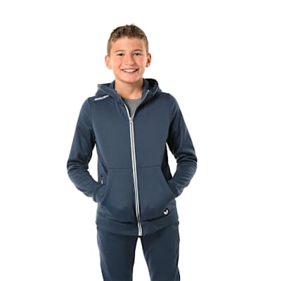  (Bauer Team Fleece Full Zip Hoodie - Navy - Youth)
